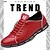 economico Sneakers da uomo-sneakers casual rosse da uomo – eleganti in similpelle, design con lacci, comode calzature per tutti i giorni