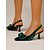 abordables Semiformal-Zapatos de tacón con tira trasera y punta en punta de terciopelo azul para mujer con lazo: elegantes tacones altos para eventos formales y fiestas