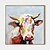 cheap Animal Paintings-Cow Animals oil painting 100% Hand Painted Textured cow Painting Abstract colorful animal Oil Painting Wall Decoration cow painting for Living Room Office decoration Wall artwork