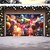 abordables Bannières de Garage et de Porte-couverture de porte de garage de nouvel an ballons feux d'artifice bannière extérieure grande toile de fond pour les vacances porte de garage extérieure décorations murales de la maison