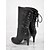 preiswerte Modische Stiefel-Schwarze Stiefel zum Schnüren und mit halbhohem Absatz für Damen – stylische Stiletto-Stiefel mit spitzer Spitze und seitlichem Schnürdetail für Herbst- und Winter-Outfits