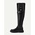 baratos Botas da moda-Botas femininas pretas de cano alto, extra largas, com fivela e zíper lateral – ajuste confortável para roupas casuais e do dia a dia