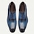 billige Klassiske Sko-mænds gradient blå oxford-sko med brogue-detaljer - kvalitetssko i okselæder til forretnings- og formelle lejligheder