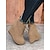 baratos Botas de tornozelo-Botas femininas de camurça sintética com salto plataforma e design de cadarço - botas plataforma confortáveis para uso casual e diário