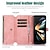 abordables Carcasas Samsung-teléfono Funda Para Plegado en Z 6 Z Fold 5 Z Fold 4 Z Fold 3 Funda Trasera con Soporte Cremallera con cordón Retro TPU Cuero de PU