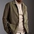 voordelige heren overhemd met knopen-Voor heren Overhemd Flanellen hemd Zwart khaki Leger Groen Grijs Lange mouw Effen Revers Vakantie Hawaii Button-omlaag Kleding Polyester Modieus Casual Comfortabel