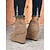 baratos Botas de tornozelo-Botas femininas de camurça sintética com salto plataforma e design de cadarço - botas plataforma confortáveis para uso casual e diário