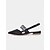 billiga Halvformell-slingback plattor i satin för kvinnor med strass-utsmyckade remmar – eleganta spetsiga lågklackade skor för formella evenemang