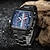 economico Orologi meccanici-JARAGAR 569 Orologio Meccanico Automatico da Uomo Moda Design Retro Quadrante Quadrato Data Settimana Impermeabile Cinturino in Acciaio Tempo Libero Orologio