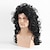 economico Parrucche da festa-Parrucche sintetiche Ondulato Con frangia A macchina Parrucca Lungo Nero Capelli sintetici Per uomo Nero