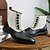 abordables Bottes de Costume-bottines à boutons en similicuir bicolore pour hommes – bottines de style victorien vintage pour occasions formelles et décontractées