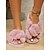 baratos Chinelos de mulher-Mulheres Chinelos Chinelos felpudos Chinelos internos Chinelos quentes Casa Diário Forrada com Fleece Sem Salto Ponta Redonda Felpudo Casual Minimalismo Pêlo Sintético Mocassim Colorido Preto Branco