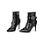 cheap Women&#039;s Boots-Women&#039;s Black Stiletto Ankle Boots with Buckle Straps and Pointed Toe - Edgy High Heel Boots for Night Out and Party Looks