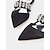 billiga Halvformell-slingback plattor i satin för kvinnor med strass-utsmyckade remmar – eleganta spetsiga lågklackade skor för formella evenemang