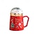 billiga Bord &amp; Matdekoration-jul keramisk mugg med presentask, tecknad design med lock, julaftonspresent, festlig mugg med presentask, perfekt semesterpresent