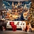 billige hengende juleteppe-juledekorasjoner hengende billedvev snø byvegg kunst xmas stor billedvev veggmaleri dekor fotografi bakteppe teppe gardin hjem soverom stue dekorasjon