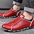 economico Sneakers da uomo-sneakers casual rosse da uomo – eleganti in similpelle, design con lacci, comode calzature per tutti i giorni