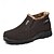 preiswerte Winter- und Schneestiefel-Schwarze warme Winter-Schlupfstiefeletten für Herren mit plüschigem Fellfutter, rutschfester Sohle und strukturiertem Stoff – bequemes Outdoor-Schuhwerk