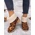 baratos Botas de neve e inverno-botas de inverno femininas com estampa de leopardo vermelho, forro de pele sintética e salto grosso – botas de neve quentes e elegantes