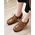 levne 50. léta 20. století-dámské hnědé oxfordky se šněrováním a brogue detaily - klasický střední podpatek pro profesionální i vintage běžné nošení