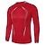 cheap Running Tee &amp; Tank Tops-Men&#039;s Compression Shirt Athletic Shirt Gym Shirt Fitness Shirt Padded Compression Shirt Long Sleeve Tee Tshirt Casual Athleisure Color Block Quick Dry Soft Breathable Gym Workout Walking Jogging