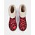 baratos Botas de neve e inverno-botas de inverno femininas com estampa de leopardo vermelho, forro de pele sintética e salto grosso – botas de neve quentes e elegantes