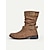 billige Slouch Boots-vintage brune slouchy ankelstøvletter for kvinner med spennestropper - perfekt for fritidsklær eller høstmote