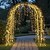 abordables Enchufe eléctrico-Luces de cascada navideñas para exteriores, 200 luces LED de ramas de enredaderas de hadas, 10 piezas x 2 m de luces de cadena de hadas para decoración navideña de jardines, cercas y árboles
