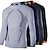 cheap Running Tee &amp; Tank Tops-Men&#039;s Compression Shirt Athletic Shirt Gym Shirt Fitness Shirt Padded Compression Shirt Long Sleeve Tee Tshirt Casual Athleisure Color Block Quick Dry Soft Breathable Gym Workout Walking Jogging