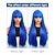 economico Parrucche trendy sintetiche-parrucca lunga e dritta con frangia parrucca sintetica in fibra di capelli naturali per donne e ragazze perfetta per feste di Natale e cosplay