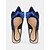 abordables Semiformal-Zapatos de tacón con tira trasera y punta en punta de terciopelo azul para mujer con lazo: elegantes tacones altos para eventos formales y fiestas