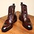 abordables Bottes habillées-bottines vintage en similicuir marron pour hommes - design classique à lacets avec finition polie pour une tenue formelle et décontractée