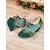 abordables Années 1950-chaussures oxford vintage à lacets en faux daim bicolore pour femmes – chaussures à talon carré vertes et bleu sarcelle d&#039;inspiration rétro pour une tenue décontractée et de bureau