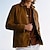 voordelige heren overhemd met knopen-Voor heren Overhemd Flanellen hemd Zwart khaki Leger Groen Grijs Lange mouw Effen Revers Vakantie Hawaii Button-omlaag Kleding Polyester Modieus Casual Comfortabel