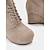 baratos Botas de tornozelo-Botas femininas de camurça sintética com salto plataforma e design de cadarço - botas plataforma confortáveis para uso casual e diário