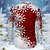 お買い得  クリスマスシーン衣装-クリスマス 男性用 スノーフレーク柄 サテンシャツ ドレスシャツ ボタンアップシャツ 長袖 カジュアル バケーション パーティーイブニングウェア 日常着 夏 春 秋 襟付きシャツ 3Dプリント イエロー ルビーレッド ブルー パープル グリーン