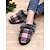 ieftine Flip-Flops de Damă-papuci de damă în carouri căptușiți cu lână - pantofi de casă roșii și negri, în carouri de bivol, cu guler de blană artificială pentru confortul iernii