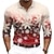 cheap Christmas Scene Outfit-Christmas Men&#039;s Snowflake Polo Shirts Golf Polos Shirts Long Sleeve Polo Shirts Collar Casual Vacation Event / Party Dailywear 3D Print Buttons Spring Fall &amp; Winter Black Yellow Red