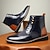 abordables Botas de vestir-Botines brogue vintage para hombre: piel sintética marrón y negra con panel de tweed, diseño clásico con cordones para ocasiones formales e informales, botas de vestir de estilo retro