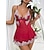 billiga Sexig Lingerie &amp; Nattkläder-Babydoll Klänningar Underkläder String Sovkläder Dam Sexig Vuxen Jul Nyår julafton Jul Fest Klänning