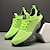 billige Herresneakers-neongrønne åndbare atletiske sneakers til mænd – letvægts løbesko i mesh med polstret sål