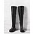 baratos Botas da moda-Botas femininas pretas de cano alto, extra largas, com fivela e zíper lateral – ajuste confortável para roupas casuais e do dia a dia