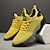 billige Herresneakers-neongrønne åndbare atletiske sneakers til mænd – letvægts løbesko i mesh med polstret sål