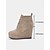 baratos Botas de tornozelo-Botas femininas de camurça sintética com salto plataforma e design de cadarço - botas plataforma confortáveis para uso casual e diário