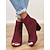 baratos Botas de tornozelo-Mulheres Botas Botas de salto Diário Caveiras Botas Botas Tornozelo Presilha Salto Robusto Ponta Redonda Casual Couro Sintético Com Cadarço Preto Vinho Cáqui