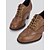 preiswerte 1950er Jahre-Damen-Oxford-Schnürschuhe im Vintage-Stil im Brogue-Stil – Abendschuhe aus braunem Kunstleder mit Blockabsatz für formelle und legere Anlässe