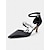 preiswerte Formell-Schwarze Satin-Pumps mit Strassverzierung für Damen – Fesselriemchen, spitze Zehenpartie, elegante Abend- und Hochzeitsschuhe