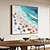 abordables Peintures paysages-Peinture à l'huile de plage 3D, peintures à l'huile côtières abstraites faites à la main sur toile, peinture de plage ensoleillée faite à la main dans les couleurs bleu et beige, peinture de vagues