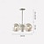 economico Modello sputnik-lampadario da soffitto creativo nordico cromato lampadario da soffitto moderno a led cromato mostra d'arte luci pendenti corpo elettroplaccato illuminazione a led 3/4/5 luci testa 110-240v