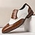 economico Formale-Scarpe da uomo in stile Oxford brogue con punta a coda di rondine, marroni e bianche, scarpe eleganti vintage in vera pelle ispirate allo stile Gatsby per feste, matrimoni ed eventi formali degli anni &#039;20